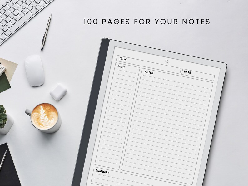 Digital Cornell Notebook for E-ink Tablets Like Remarkable 2 ...