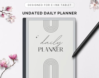 Undated Daily Planner Template for Remarkable 2, Kindle Scribe (PDF)