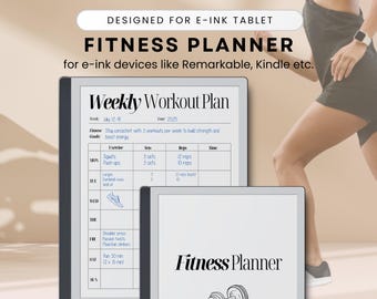 E-ink Fitness Planner: Workout & Health Plan Template (PDF)