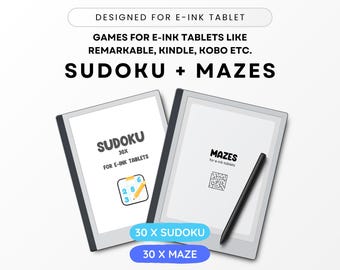 Sudoku & Maze Puzzle Templates for E-ink Tablets (Digital Download)