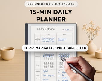 eInk Daily Planner: 100-Day Undated Template (PDF Download) for Remarkable, BOOX, Kindle Scribe