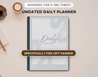 E-Ink Tablet Tagesplaner für Remarkable, Kindle Scribe, Undatiert, Linkshänder (PDF)