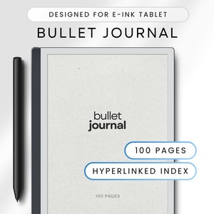 Bullet Journal for E-Ink Tablet, Dot Grid, E-Ink Tablet Templates