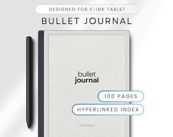 Bullet Journal for E-Ink Tablet like Remarkable, Kindle Scribe, Dot Grid, E-Ink Tablet Templates