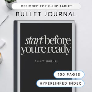 Bullet Journal, Dot Grid Notebook for E-Ink Tablet as Remarkable 2, Paper Pro, Kindle Scribe, Supernote, Paper Tablet Templates