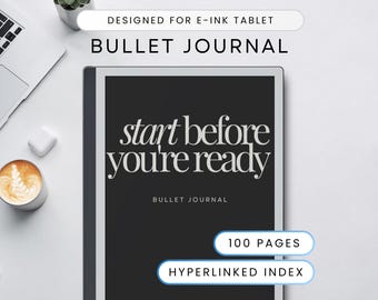 Bullet Journal, Dot Grid Notebook for E-Ink Tablet as Remarkable 2, Paper Pro, Kindle Scribe, Supernote, Paper Tablet Templates