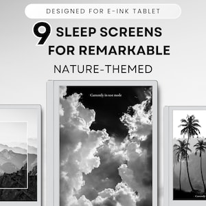 Sleep Screen Bundle of 9 for reMarkable 2, Nature Themed Cover for reMarkable, reMarkable Template, Gift For Remarkable, Tablet Screen Saver