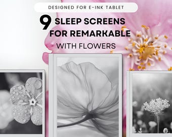 Pacchetto reMarkable 2 Sleep Screen: salvaschermo a tema floreale (download digitale, guida PDF inclusa)