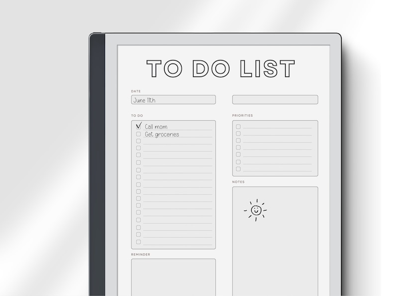 To Do List Template for E-ink Tablet, Bundle, Daily Todo List, Tasks ...