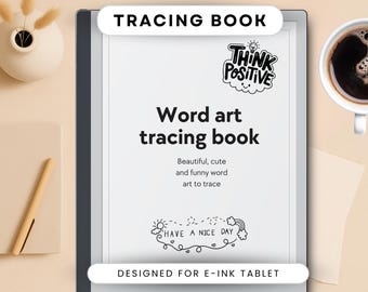 Word Art Tracing Book, E-ink Tablet, Mindfulness Activity (Digital Download)