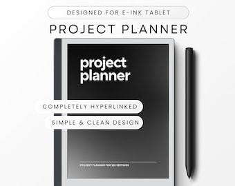 Template Project for E-Ink Tablet, Project Planner, Interactive PDF, Timeline, Action Items, Milestones, Notes, Digital Planner