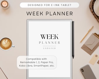 Simple Week Planner for E-ink Tablets, Weekly Planner, Digital Planner, Template, Minimalist, Aesthetic, Week Overview, To Do, Notes