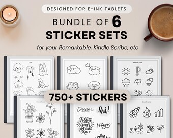 E-Ink Tablet Sticker Shapes: Traceable Visuals & Icons (PDF Download)