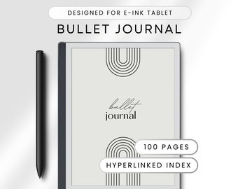 Bullet Journal for E-Ink Tablet, Dot Grid, Templates, Instant Download, Digital Notebook, for devices like Remarkable and Kindle Scribe