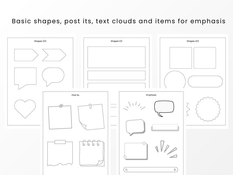 Shapes, Visuals, Images, Letters to Create Stickers for E-ink-tablet ...
