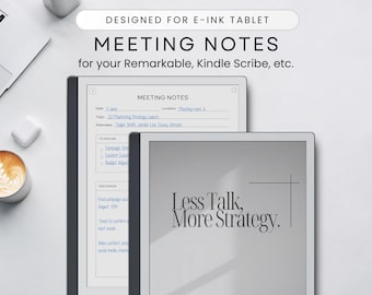 E-ink Meeting Notes Template: Remarkable, Kindle Scribe (PDF)