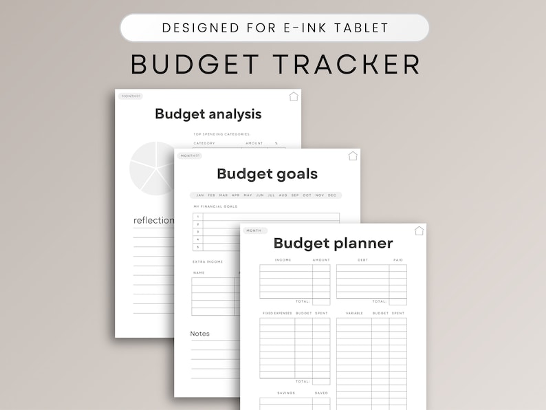 Budget Tracker for E-ink Tablet, Budget Planner, Expense Tracker, Bill ...