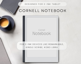 Digital Cornell notebook for e-ink tablets like Remarkable 2, Remarkable Paper Pro, Kindle Scribe, etc Notes, Lined Paper, Lines, Cue, Topic