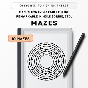 Puzzle Game Templates, Mazes - for Kindle Scribe, reMarkable 2, Paper Pro, Supernote, Onyx Boox, Instant Download, Puzzles for E-ink Tablet