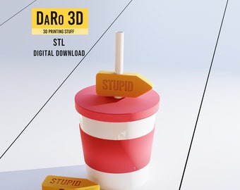 Drinking Straw Topper Funny for party 3d printing file - STL Digital Download