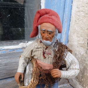 Vintage  Peirano clay  Terracotta Santon Provence  Fisherman