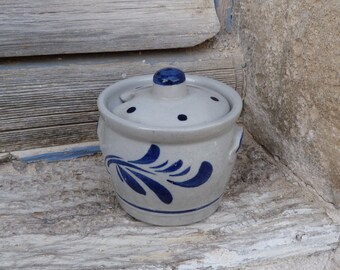 Vintage old French  Alsace East of France ceramic mustard pot