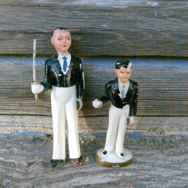 Vintage 1950 French hard plastic  Communicante set of 2