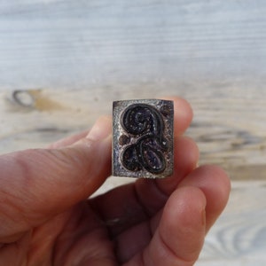 Alter französischer viktorianischer edwardianischer Holzblock Tintendruck-Monogrammbuchstabe Stempel G