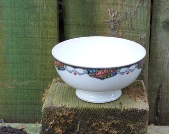 Vintage  old French 1900/1930s  Cafe au lait bowl  middle size  floral