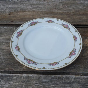 Vintage  old  French  Limoges Bernardeau floral porcelaine  cake stand compotier