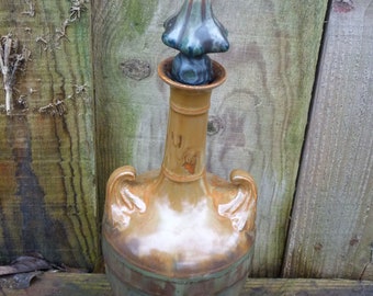 Art nouveau Sandstone Grés flammé  decanter with topper  for Benoit Serres Toulouse liquor