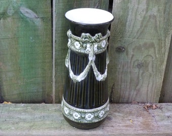 Antique 1900s  Art nouveaux French Majolica vase signed Gustave De Bruyn Fives Lille