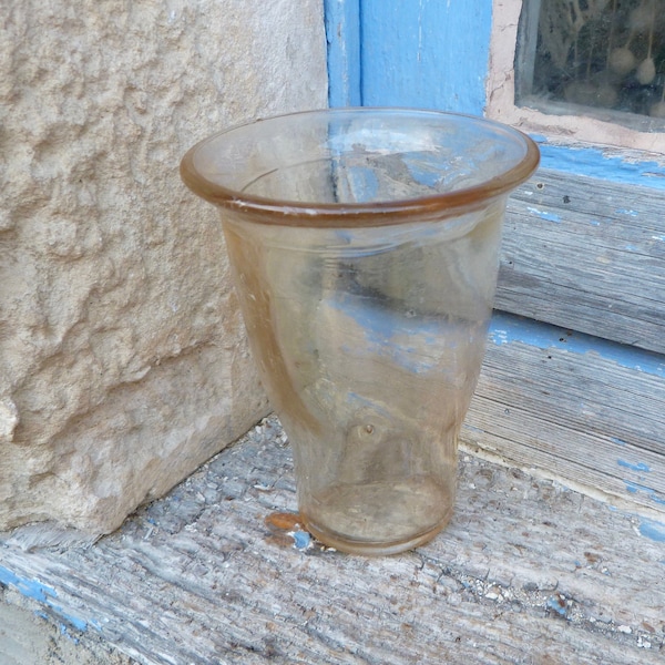 Ancien verre Lampe Sanctuaire à poser/Veilleuse  d'église chapelle autel