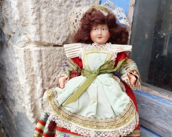 Poupée Ancienne Atelier LE MINOR PONT AVEN, 40 Cm, Avec Boîte D'origine