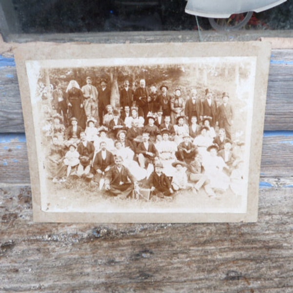 Vintage 1890/1900 photo de mariage ou fete en Vendée 47 personnages