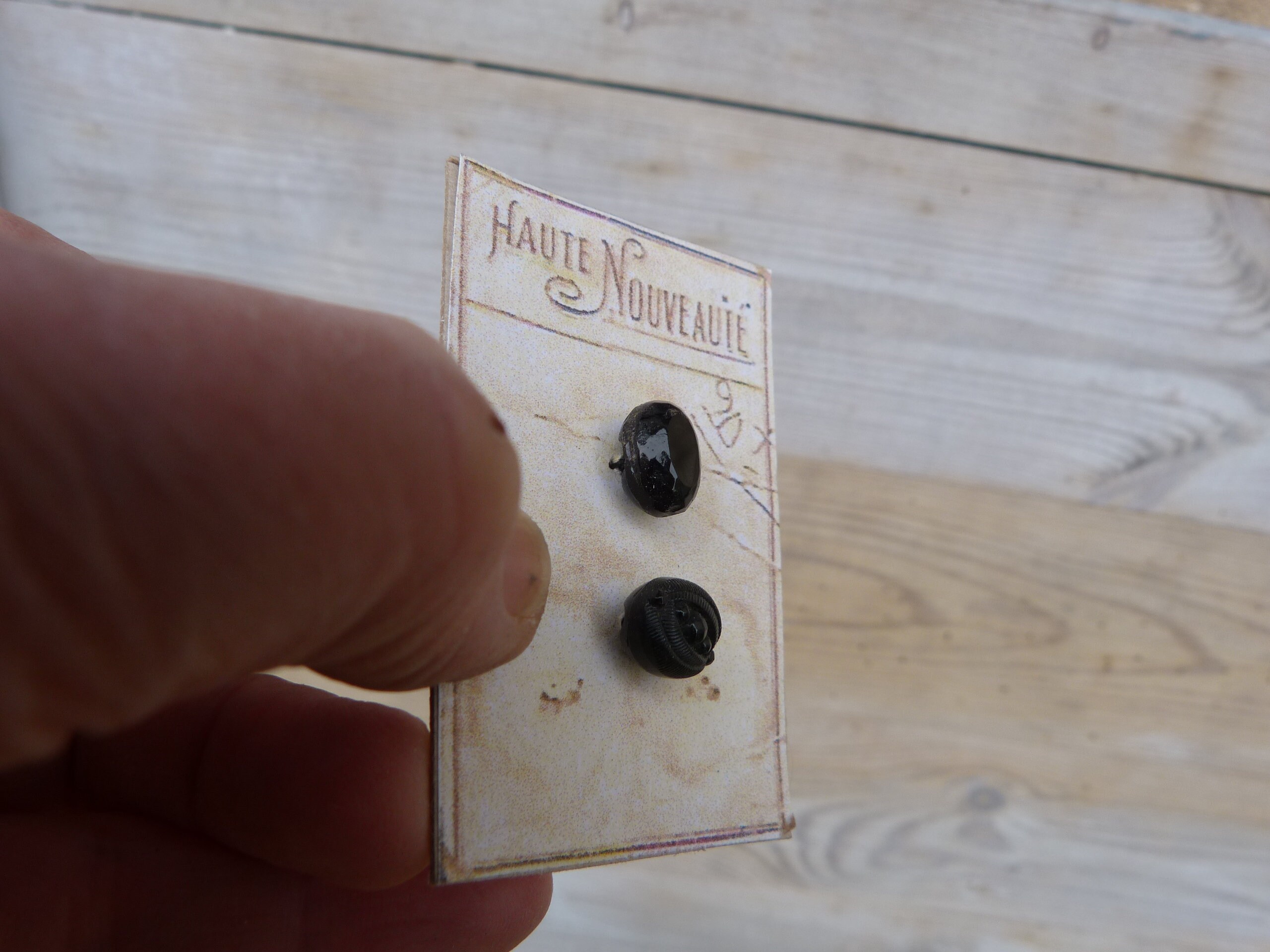 Vintage Antique 1890 French Victorian Oval Carved Black Jet Buttons Set ...
