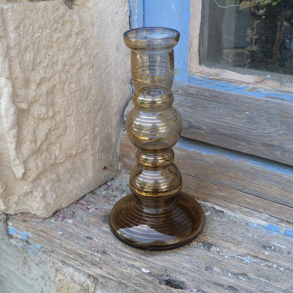 Vase soliflore Carafe en verre souflé beige et or Murano ou autre