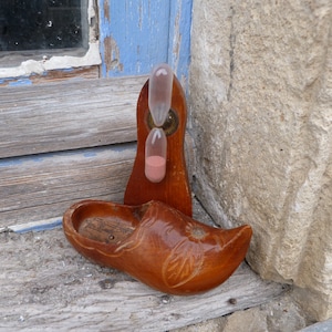 Sablier en bois et verre forme sabot