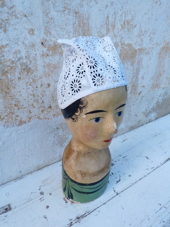 Vintage old French Edwardian 1900s lady's bonnet … - image 8