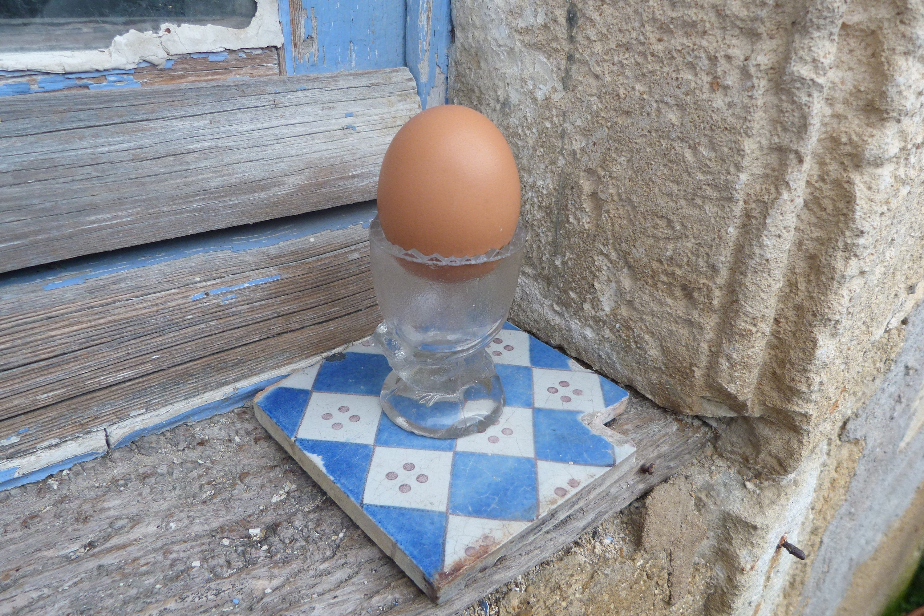 Millésime 1900 Français Portieux Opaline en Verre Poule Egg Cup