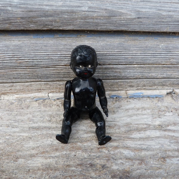 Vintage old French black mignonette  doll