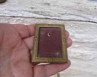Vintage Französisch XIXème Jahrhundert Jugendstil Bronze Miniatur Fotorahmen 1800 mit Glas
