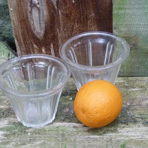 French Antique Jam Marmelade Confitures Flared glass jars set of  2