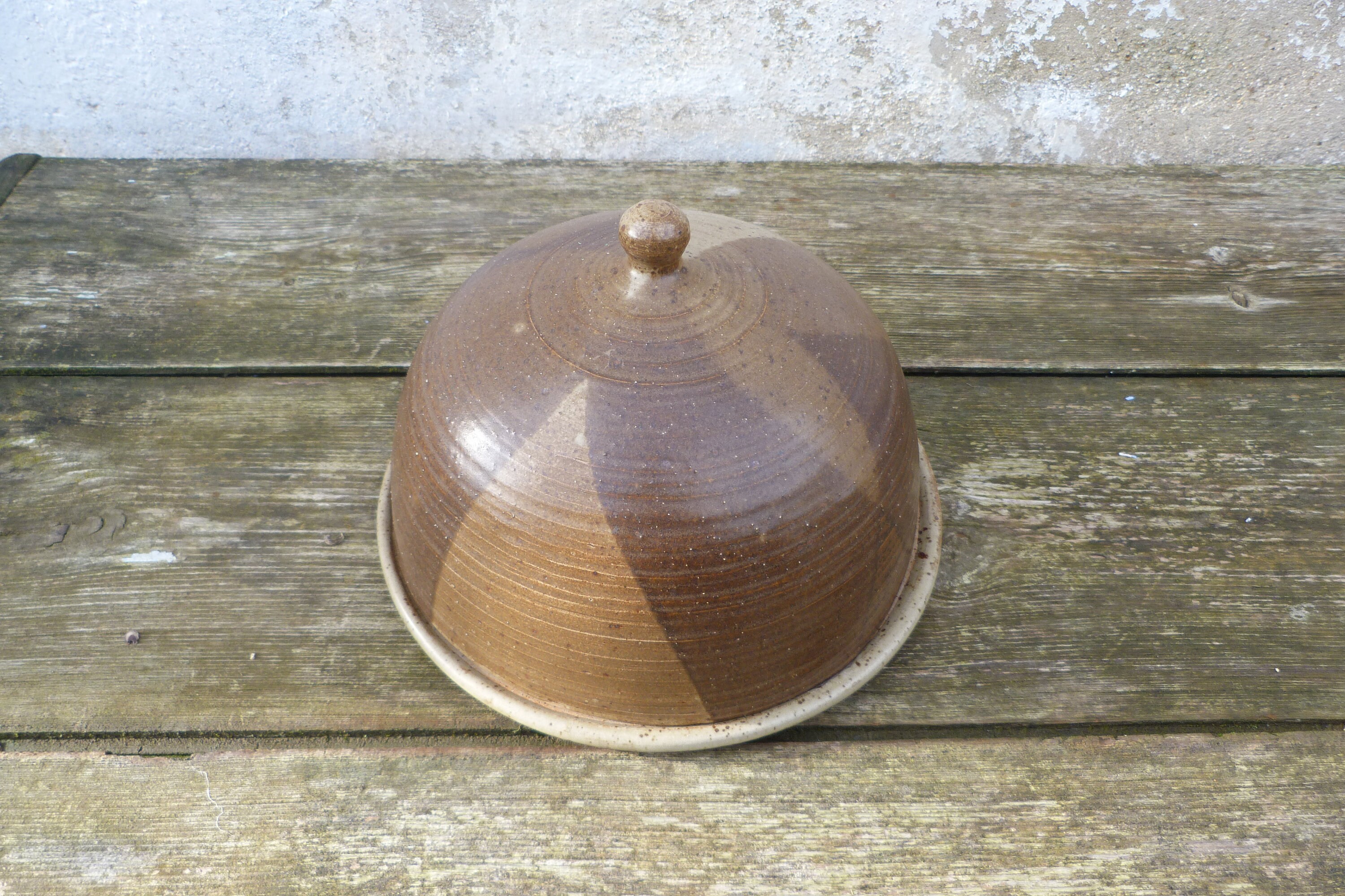 Grés Alain Blanchard Vintage 1970 Signés Cloche et Plat