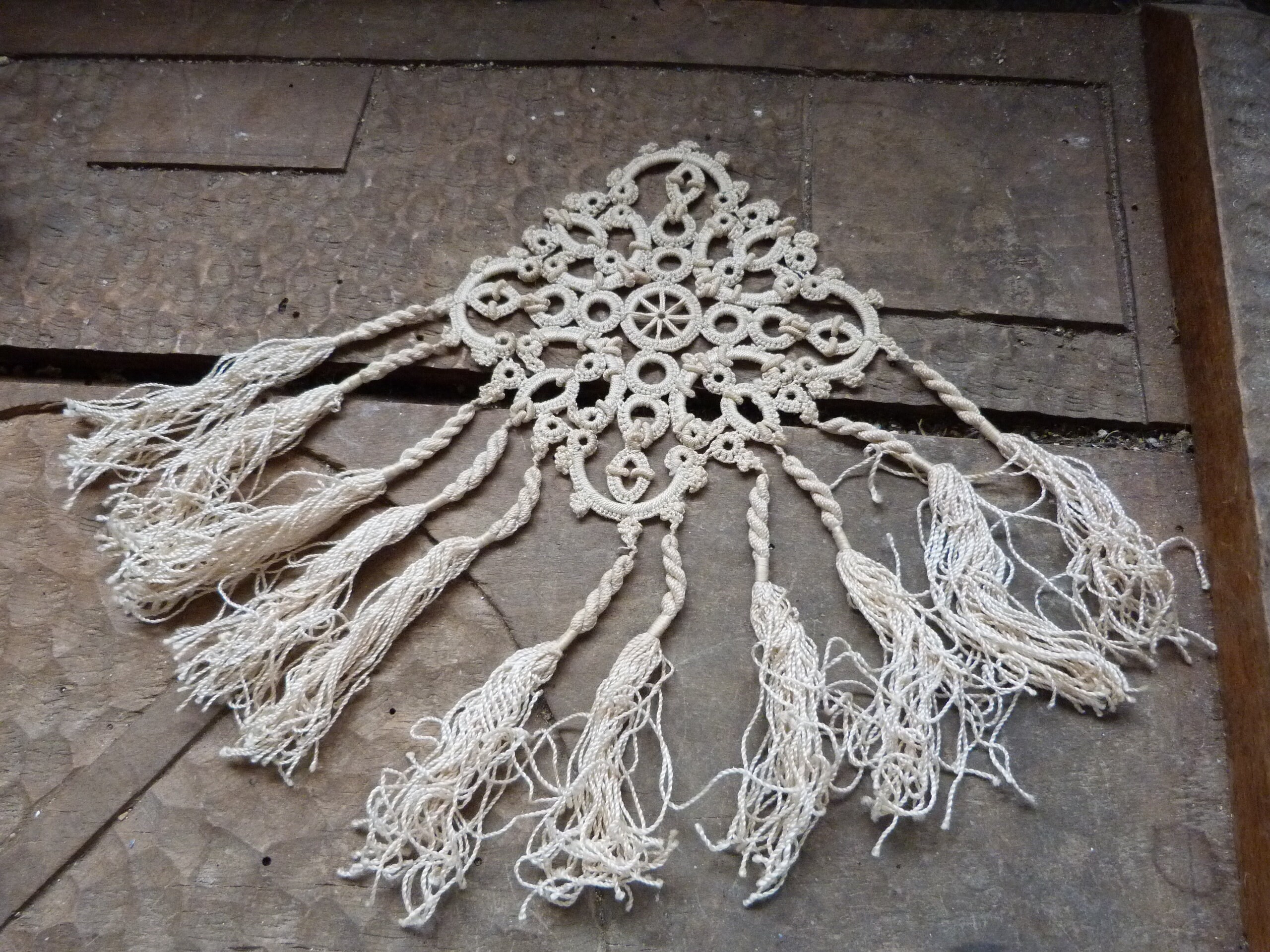 Application en Coton Ecru Fait Main 1890/1900