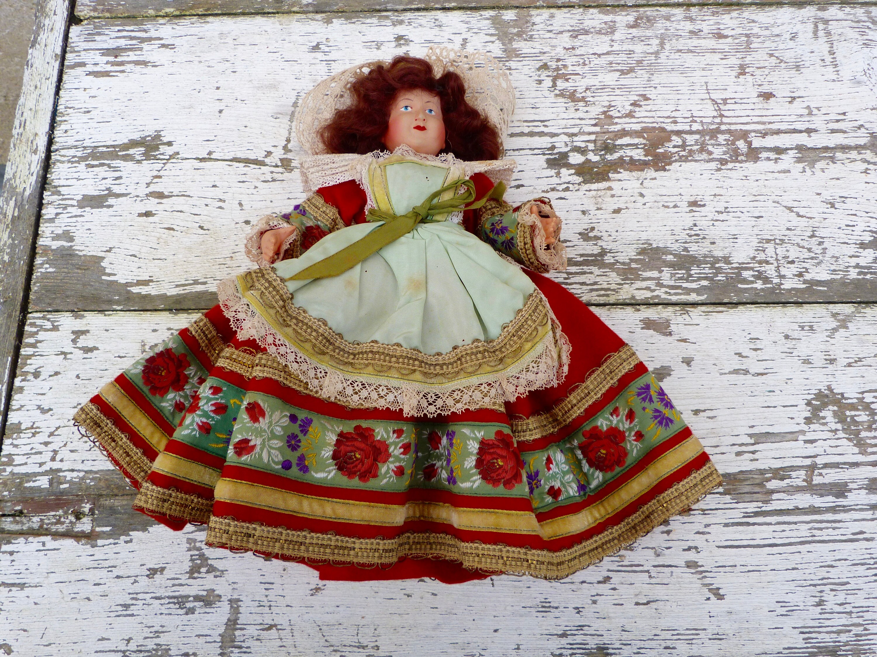 Vintage Antique 1920/1930s French Big Folklorical Celluloid Doll