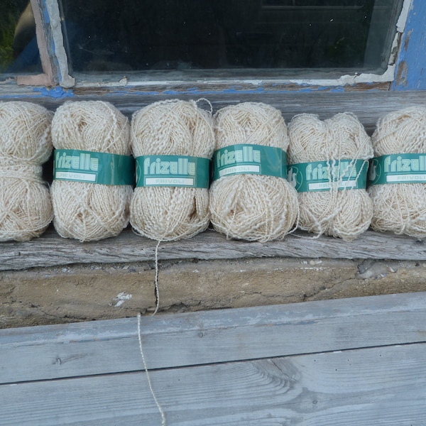 Lot de 6 pelotes anciennes pour tricot