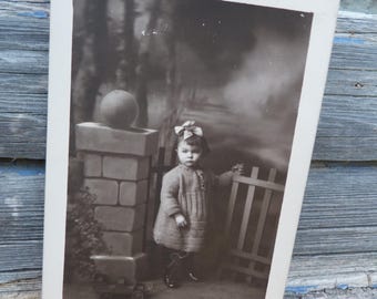 Vintage Antique 1900/1910 old French real photography  girl portrait