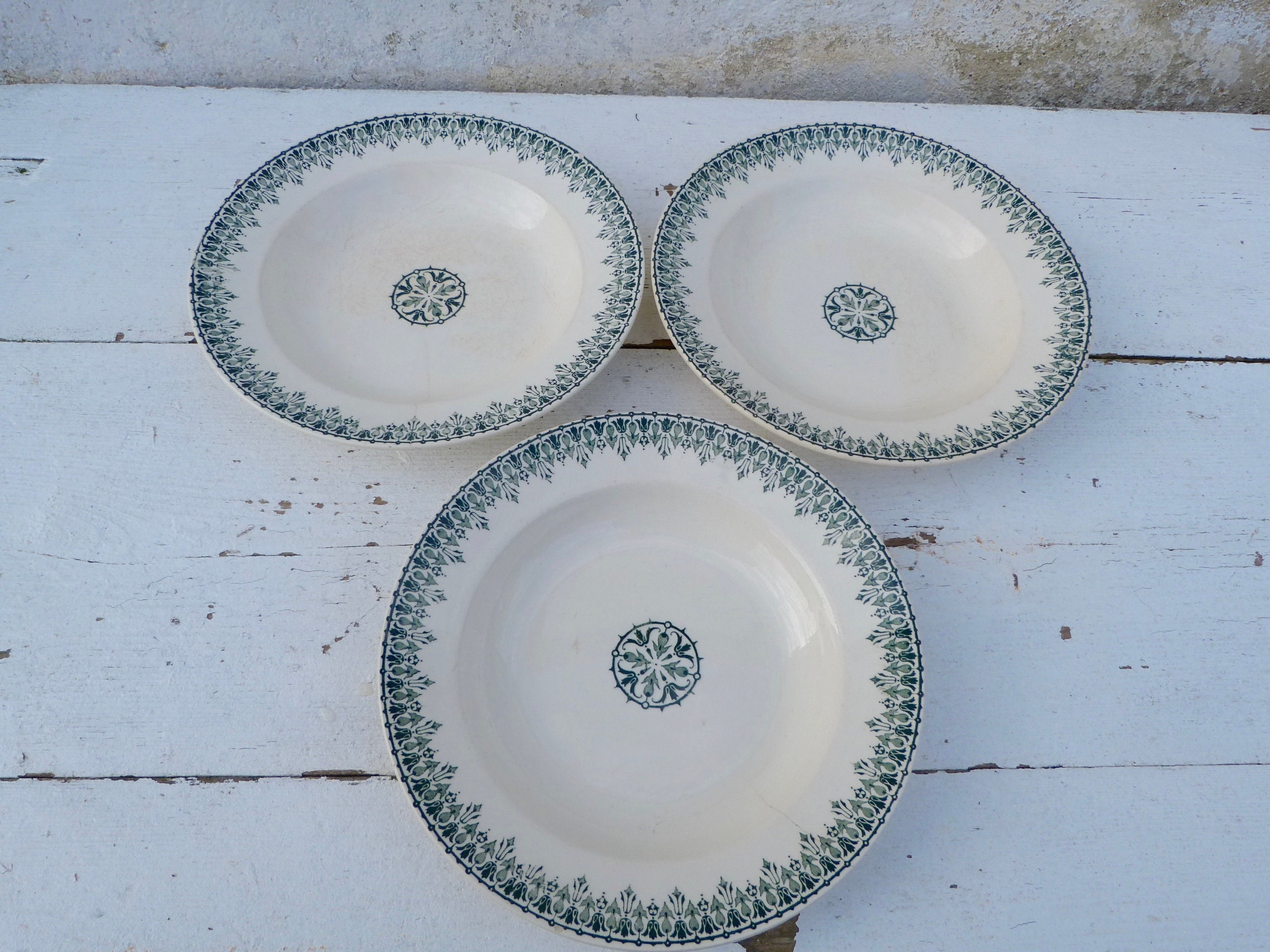 Ensemble de 3 Assiettes Creuses Terre Fer Service Rivoli