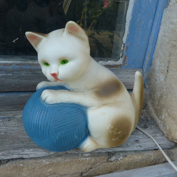 Lampe de chevet enfant Vintage Allemagne  chat avec balle